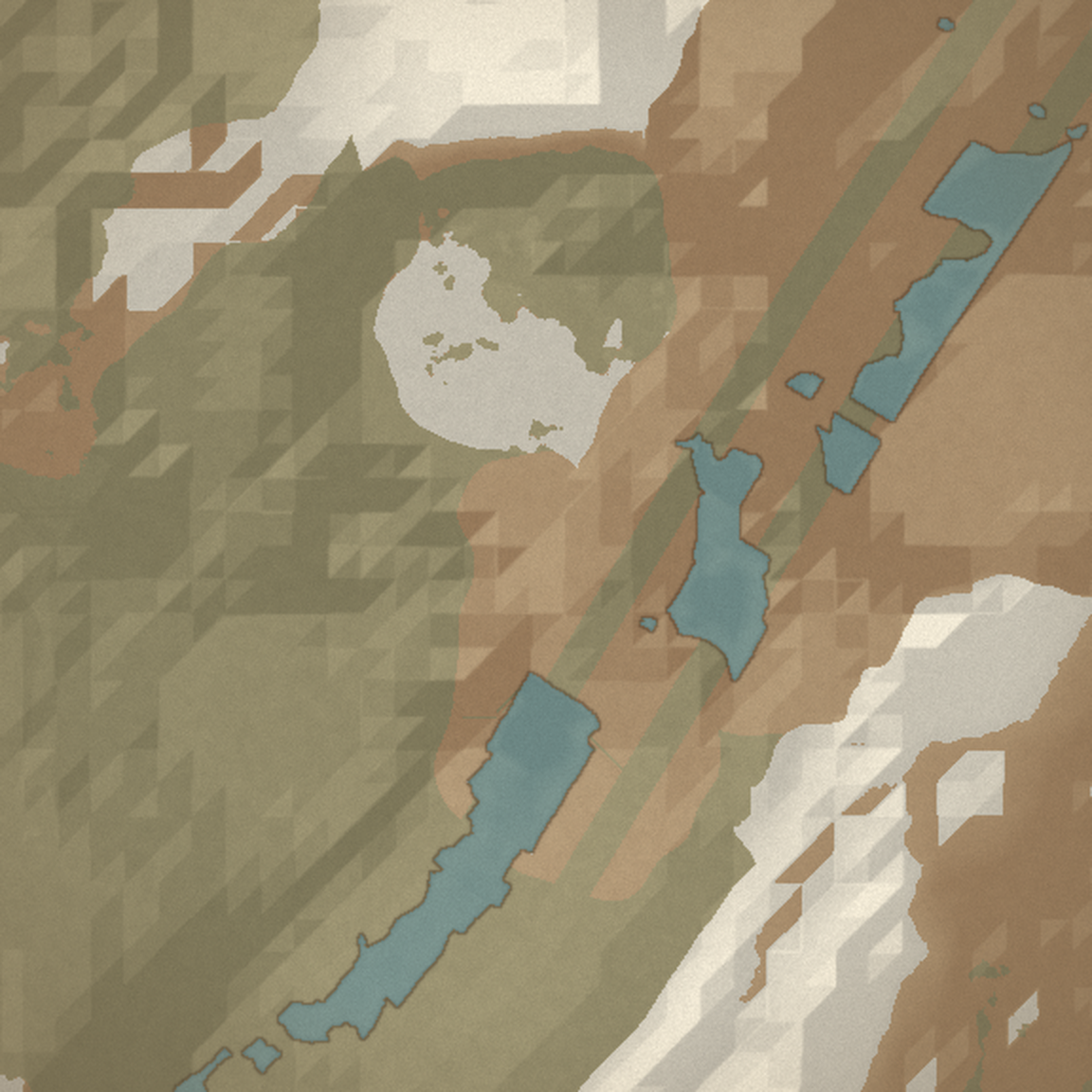 A detail map of The Eastern Hills, drawn in ink and wash.